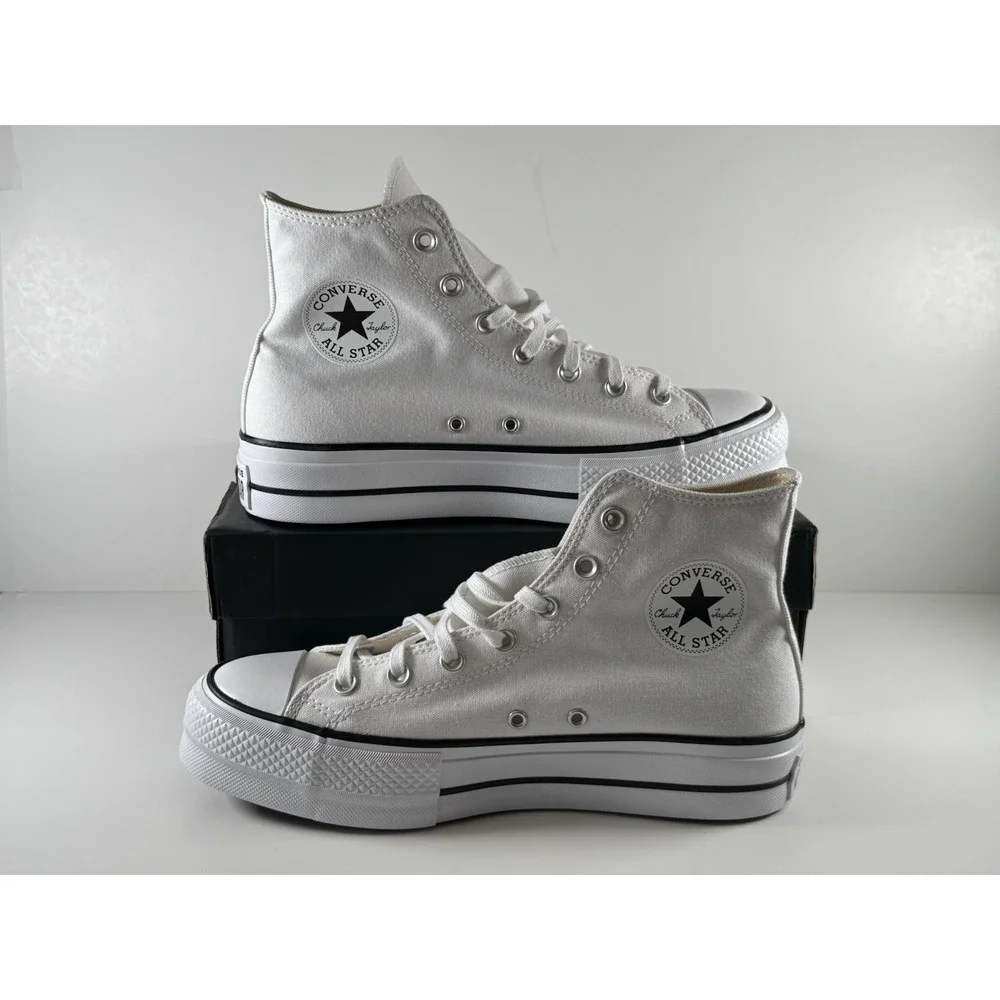 Converse All Star Lift High Top Sneakers Women Size‎ 7.5 White/Black 560846F
